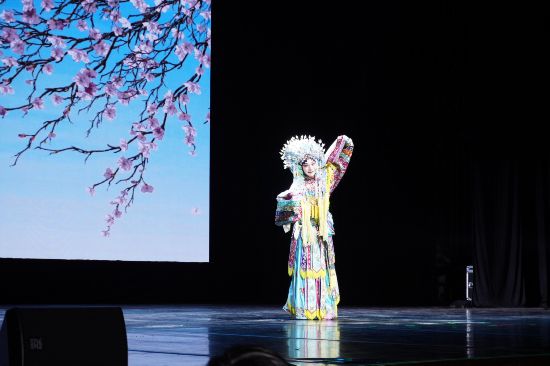京剧表演艺术家、梅派男旦传人胡文阁表演《贵妃醉酒》。人民日报记者 张洋摄